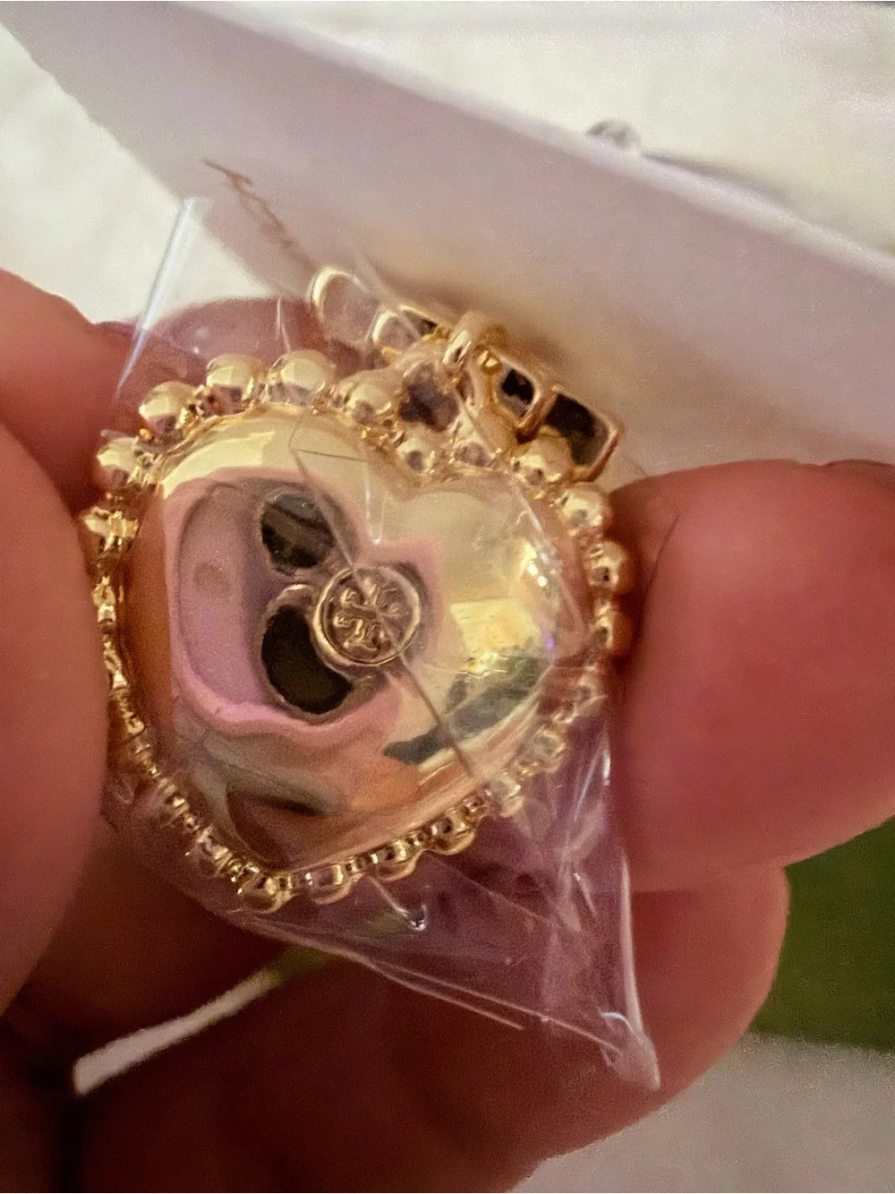 Tory Burch Gold-Tone Earrings with Navy Heart Drops